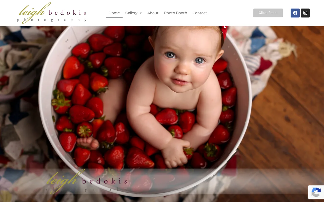 Homepage of the Leigh Bedokis Photography website designed by Mayer Branding