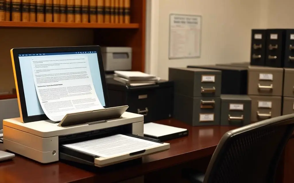Law office scanning and filing station